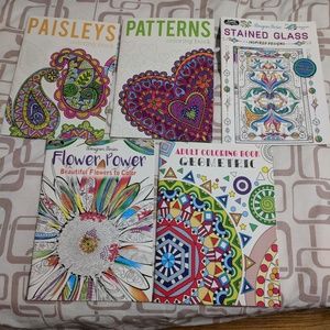 Set of 5 adult coloring books
